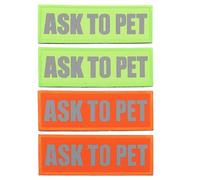 NIYANGLE 4pcs Wear-resistant Nylon Dog Patches Reflective Hook and Loop Fastener for Service Dogs, Suitable for Walking and Jogging, Creative Design Interesting English Words
