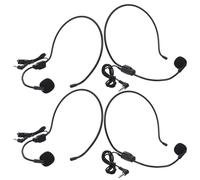 NIYANGLE 4pcs Wired Headset Microphone Set for Singing and Teaching, Black Over-ear Condenser Headset Mic with Omnidirectional Wired Microphone for Public Speaking and Coaching
