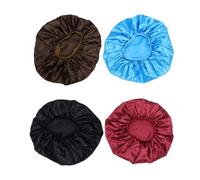 NIYANGLE 4pcs Women Night Sleep Caps Soft Protection for Comfortable Sleep Suitable for Various Hair Styles and Lengths Includes and Lake Blue