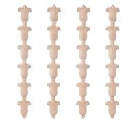 NIYANGLE 4pcs Wood Carved Decals Decorative Wooden Carving Onlays Floral Patterns Unpainted Solid Wood Meticulously Made Easy to Install for Furniture Decoration and Cabinet Crafts