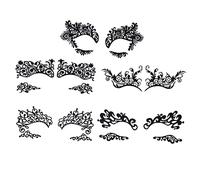 NIYANGLE 5 Pairs Self Adhesive Lace Pattern Eye Liner Stickers Made of Paper with No Extra Glue Needed for Cosplay and Festivals, Black Classic Dramatic Style Random Style