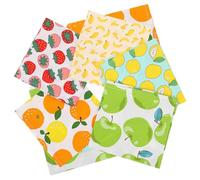 NIYANGLE 5 Pcs Adjustable Size Puppy Bandana for Dogs and Cats, Breathable Polyester Pet Dog Bandana Lovely Fruit Pattern, for Parties and Everyday Wear