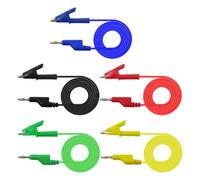 NIYANGLE 5 Pcs Insulated Test Leads Banana Plug to Alligator Clip Multimeter Electrical Testing Cables with Injection Molded Handle for Industrial and Electrical Measurement