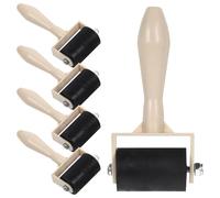 NIYANGLE 5 Pcs Printmaking Roller Tool Set Plastic Brayer Roller for Printmaking Ink for Glue Spreading Stamping Tool for Kids Art Projects