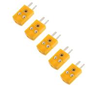 NIYANGLE 5 Sets K-type Thermocouple Adapter Cable Connectors Male Female with Yellow Plastic Housing for Rtd Circuits and Multimeters Temperature Measurement Replacement