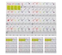 NIYANGLE 5 Sheets Piano Accessories: Piano Scale Chart Stickers - Detachable Keyboard Note Labels For Self-Learning - Music Practice Tools For Beginners