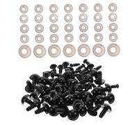 NIYANGLE 500pcs Plush Eyes with Washers for Stuffed Animals and Dolls Plastic Safety Eyes for Crochet Amigurumi and Craft Projects Organized Storage Box Included