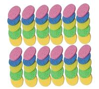 NIYANGLE 50Pcs 80mm Round Wood Pulp Makeup Remover Sponges Reusable Exfoliating Face Pads for Makeup Cleaning Portable Facial Supplies for Skin Types