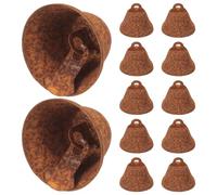 NIYANGLE 50pcs Antique Jingle Bell Vintage Rusty Hanging Charm Iron Coffee Small Crisp Sound for Christmas Wreath, Wedding Door Decoration