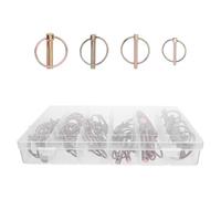 NIYANGLE 50pcs Heavy Duty Lynch Pin Kit with Ring Lock Assortment for Farm Tractors Trailers Lawn Mowers Trailer Hitch Pins for Secure Coupling and Precise Fit