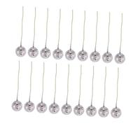 NIYANGLE 50pcs Silver 1.5cm Christmas Berry Decorations DIY Glitter Foam Berries for Christmas Tree Ornaments Photo Props Party Supplies