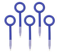 NIYANGLE 5pcs Blue Flexible Safety Pens Anti-swallowing Structure, Reusable Tpe Ballpoint Pens for Secure Writing in Prison Talk Rooms and Place Where Prison Safety Is Essential