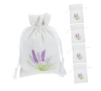 NIYANGLE 5pcs Canvas Lavender Sachet Bags with Drawstring Closure Refillable Empty Storage Pouches for Dried Flowers Jewelry Party Favors Lightweight and Packing Bags