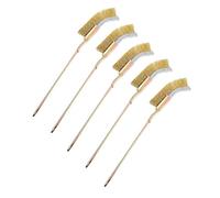 NIYANGLE 5Pcs Copper Wire Manual Cleaning Brushes with Handle Durable Rust Removal Scrubbing Tools for Narrow Spaces Sturdy Mini Elbow Wire Brushes for Industrial and Household Use