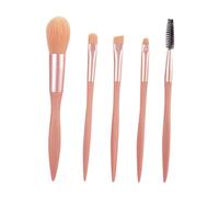NIYANGLE 5pcs Cosmetic Brushes Set Makeup Brush Kit Foundation Powder Eye Shadows Blending Face Contour Sturdy No Shedding