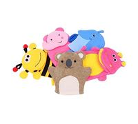 NIYANGLE 5pcs Exfoliating Bath Gloves Boys and Girls Bath Towel Shower Gloves Cartoon Body Scrubber for