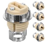 NIYANGLE 5pcs G9 Lamp Fitting Base Socket, High Bracket Ceramic Bulb Holder for House Light Fixtures, Heat-Resistant for Party Or Holiday Decor,