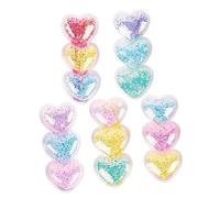 NIYANGLE 5pcs Heart Quicksand Hair Clips for Stylish Love Heart Barrettes for Fine Hair Secure Hold for Birthday and Daily Wear