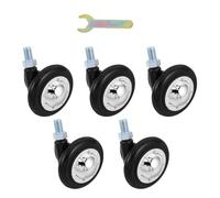 NIYANGLE 5pcs Heavy-duty Plastic Caster Wheels for Office Chairs and Carts Tangle-free Design M10 Screws Smooth Rolling Computer Desk Replacement Wheels for Salon Stools and Workbenches