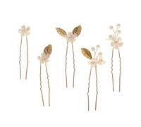 NIYANGLE 5pcs Leaf Clover Hairpin Bridal Wedding Accessory Hairpin Women Headdress for Party