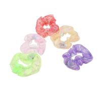 NIYANGLE 5pcs LED Light Up Scrunchies Bright Glow Hair Ties for Women Birthday Party Neon Rave Halloween Festival Accessories