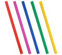 NIYANGLE 5Pcs Magnetic Plastic Rulers Set 29Cm Colored Straight Rulers for Students Drawing Learning and Household Use Red Yellow Blue Pink Green