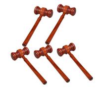 NIYANGLE 5Pcs Mini Wooden Gavel Portable Judge Hammer for Auction Cosplay Dress-up Accessories Clear Loud Sound Compact Easy to Carry and Store