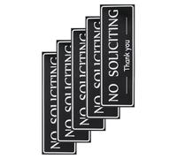 NIYANGLE 5pcs No Soliciting Signs for Private Property Self-adhesive No Salesmen Door Stickers 10.6x3.5 Inch Anti-marketing Vinyl Labels for Apartments, Shops, Offices, and Home Entryways