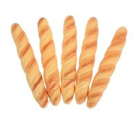 NIYANGLE 5Pcs Realistic Baguette Bread Ballpoint Pen Set Black Ink, Food Shaped Novelty Stationery for School, Office Desk Decoration and Writing Supplies