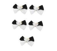 NIYANGLE 5pcs Reindeer Antlers Hair Clip with Festive Bow Knot Xmas Women Hair Clamp for Holiday Parties Charming Christmas Bow