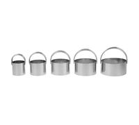NIYANGLE 5pcs Round Cookie Cutter Baking Mold Set 3.5inch Stainless Steel Lightweight Easy Cutting Tools for Desserts and Making Cookies