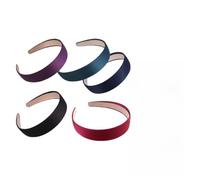 NIYANGLE 5pcs Solid Color Cloth Headbands for Women Non-fading Wide-brimmed Hair Accessories Chic Style Suitable for Fancy Ball and Holiday Use