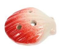 NIYANGLE 6-hole C Key Ceramic Ocarina Shell Shape Red Cartoon Musical Instrument Portable Beginner Ocarina for Boys and Girls Practice and Learning