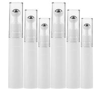 NIYANGLE 6 Pcs Essential Oils Roller Bottles Set, Small Travel Roll on Bottles 5ml 10ml 15ml, White Vacuum Rollerball Applicators for Eye Cream Massage Serum