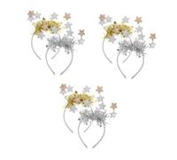 NIYANGLE 6 pcs Holiday Star Headbands Glitter Custom Hairbands for Year S Eve Party Comfortable Festive Hair Accessories with Vivid Colors and Craftsmanship