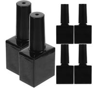 NIYANGLE 6 Pcs Small Gel Polish Bottle with Brush Glass Nail Polish Bottles Black Leak-Proof 10 Ml Easy to Store for Beauty Shops and Salons