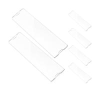 NIYANGLE 6 Pieces Acrylic Name Plate Holders with Adhesive Tape, Wall and Desk Sign Frames for Office Door Name Plates and Shelf Tags, Plastic Label Display Stands for Home and Workplace