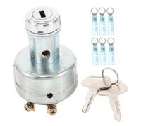 NIYANGLE 6-pin Ignition Starter Switch with Key for Excavator Agricultural Vehicles Tractors Forklifts Mowers Compatible with Bobcat Key and Electrical Terminals