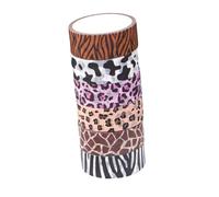 NIYANGLE 6 Rolls Animal Print Washi Tape Set Leopard Zebra Giraffe Cow Patterns Scrapbooking Adhesive Tape for Crafting Wrapping and Journal Decoration