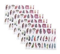 NIYANGLE 6 Sheets A5 DIY Self-Adhesive Stickers for Planner and Photo Album Decoration, Non-Cut Hand-Drawn Design, Suitable for Scrapbooking and Journal Diaries Random Style