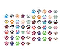 NIYANGLE 60pcs Dog Paw Design Stickers Pack PVC Decals Decoration Peel and Stick Feature, Delicate Lifelike Paw Prints for Suitcase and Water Bottle, for Scrapbook and Journal
