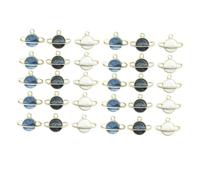 NIYANGLE 60pcs Metal Enamel Alloy Pendants Diy Charm Set for Jewelry Making Blue, Black, White Planet and Comet Charms Craft Accessories for Bracelet and Necklace Creation