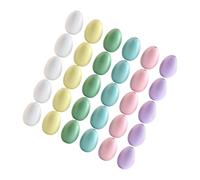 NIYANGLE 60pcs Mixed Color Egg Shape Wooden Beads DIY Jewelry Beads for Garland Making and Crafting Tassel Accessories Easter Themed Set Random Color