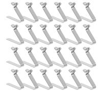 NIYANGLE 60pcs V-Shaped Spring Clamps Metal Snap Clips 25mm Push Button Buckle for Tent Poles Umbrella Tube Kayak Buckle DIY Assembly