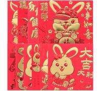 NIYANGLE 66pcs 2023 Chinese Zodiac Red Envelopes Spring Festival Cash Packets Traditional Folding Paper Money Pouches for Lunar New Year Celebration and Ceremony Random Style