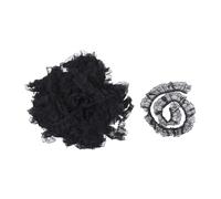 NIYANGLE 6cm Black Elastic Ruffled Lace Trim Roll 40 Meters, Pleated Scalloped Mesh Ribbon for Sewing, DIY Crafts, Garment Embellishment and Dressmaking