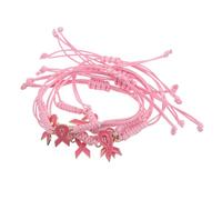 NIYANGLE 6pcs Adjustable Braided Cord Awareness Bracelets Colored Ribbon Motivational Jewelry for Women Health Self Examination Unique Handwoven Design