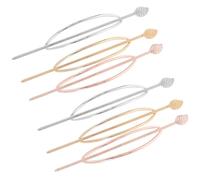 NIYANGLE 6pcs Alloy Leaf Hair Sticks Hollow Oval Metal Hairpin Chopsticks for Women Retro Chinese Style Lightweight Hair Accessories for Festivals Events Everyday Wear