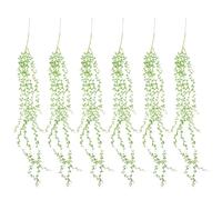 NIYANGLE 6pcs Artificial Hanging Plants Fake Weeping Vine Greenery No Pruning or Watering Required Plastic and Iron Material for Office or Terrariums Decoration
