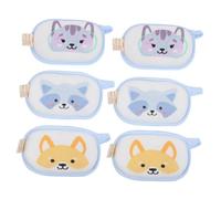 NIYANGLE 6Pcs Bath Sponge Cartoon Cotton Absorbent Shower Scrubber Mixed Pattern Bathing Accessories for Newborns and Gentle Exfoliation Massage